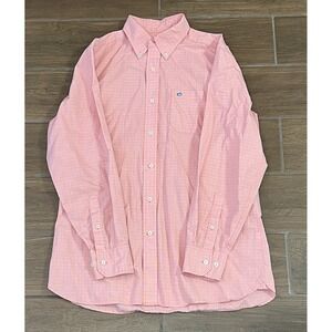 Southern Tide Men's South of Broad Plaid Sport Shirt in Sunset size M